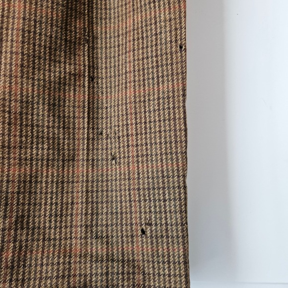 Vtg Calvin Klein Classifications Wool Trousers Brown Plaid Pleated Pants 8 Union - Picture 7 of 8